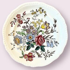 Vintage Spode Romney Copeland Salad Plate (Gadroon Shape), Floral Flowers China